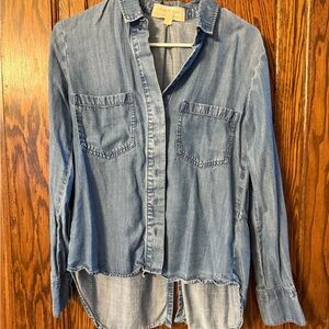 Cloth & Stone Blue Chambray Top